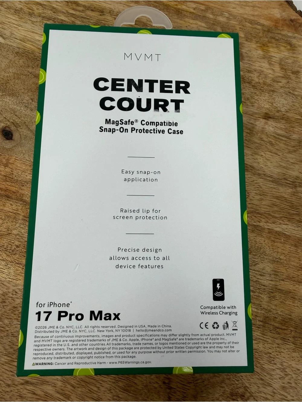 MVMT Center Court Green Bear iPhone 17 Pro Max Snap-On Case MagSafe Compatible